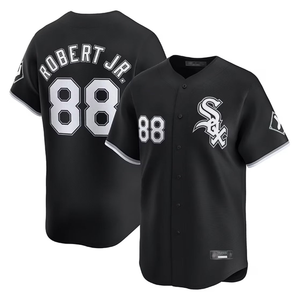 Silnrao C.White Sox #88 Luis Robert Jr Player Black Limited Home Stitched Jerseys