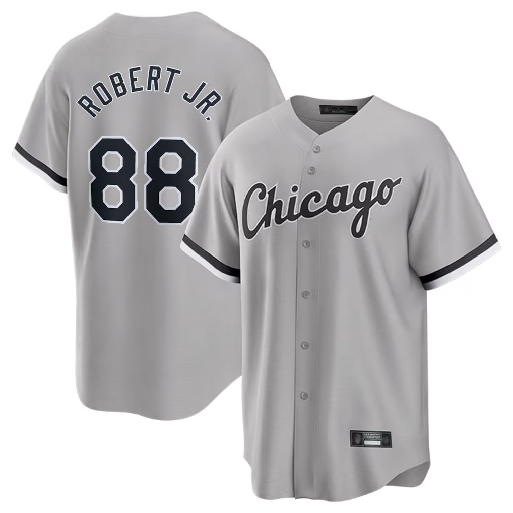 Silnrao C.White Sox #88 Luis Robert Jr Player Gray Home Game Stitched Jerseys