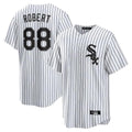 Silnrao C.White Sox #88 Luis Robert Jr Player White Stripe Home Game Stitched Jerseys