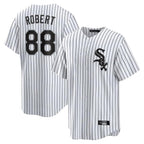 Silnrao C.White Sox #88 Luis Robert Jr Player White Stripe Home Game Stitched Jerseys
