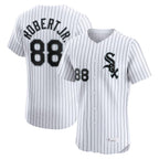 Silnrao C.White Sox #88 Luis Robert Jr Player White Stripe Limited Elite Home Stitched Jerseys