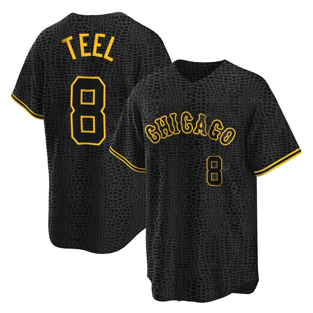 Silnrao C.White Sox #8 Kyle Teel Player Black Snake Skin City Home Game Stitched Jerseys