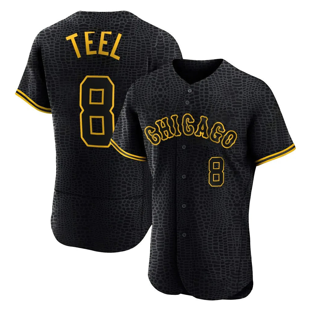 Silnrao C.White Sox #8 Kyle Teel Player Black Snake Skin City Limited Elite Home Stitched Jerseys