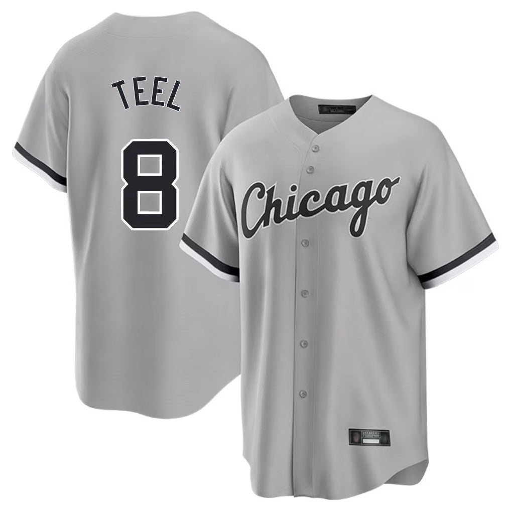 Silnrao C.White Sox #8 Kyle Teel Player Gray Home Game Stitched Jerseys