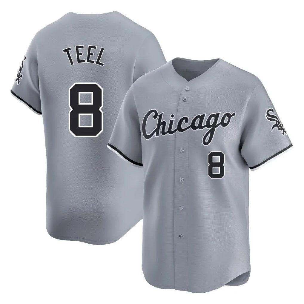 Silnrao C.White Sox #8 Kyle Teel Player Gray Road Limited Home Stitched Jerseys