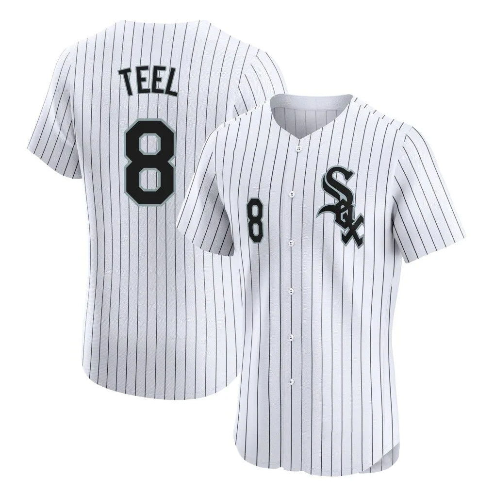 Silnrao C.White Sox #8 Kyle Teel Player White Stripe Limited Elite Home Stitched Jerseys