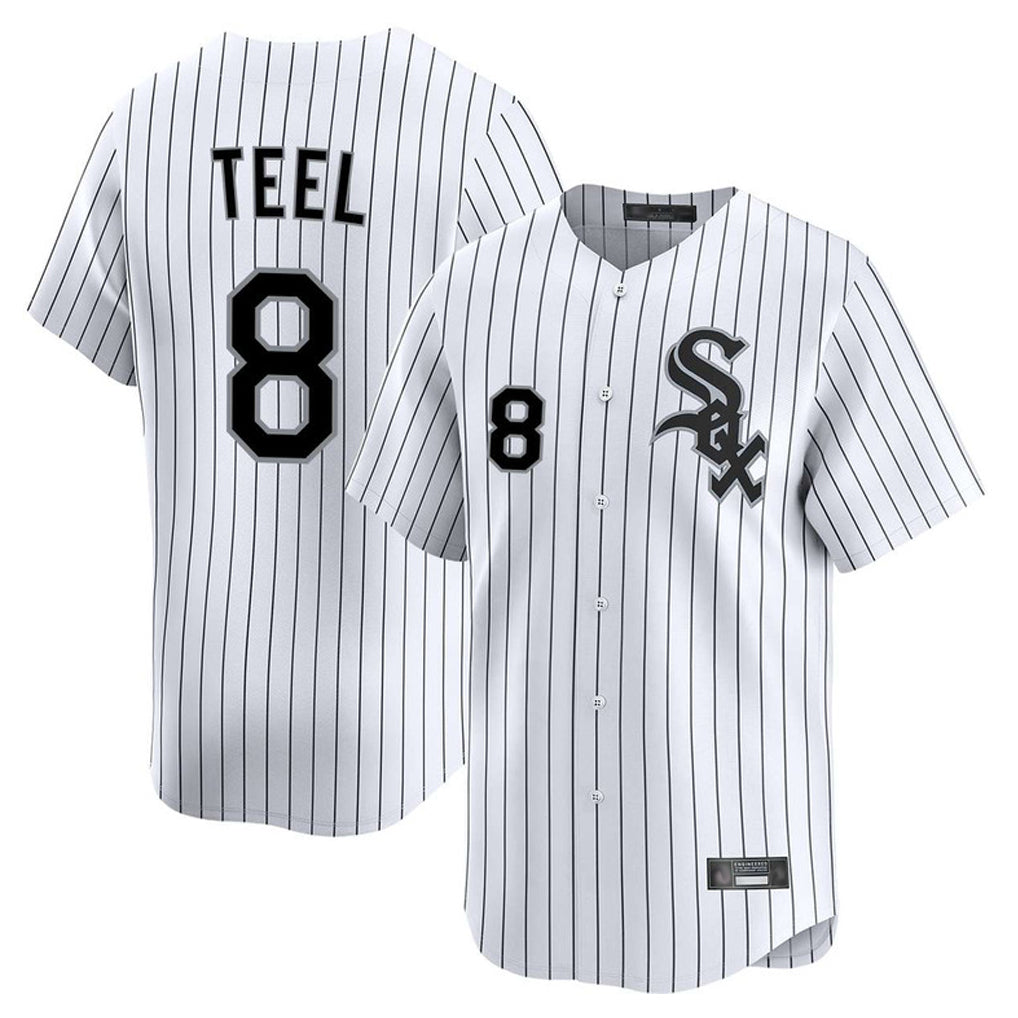 Silnrao C.White Sox #8 Kyle Teel Player White Stripe Limited Home Stitched Jerseys