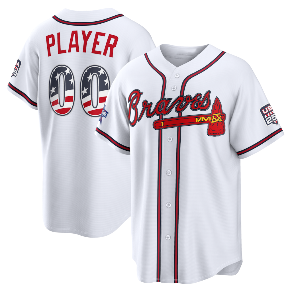 Silnrao Custom A.Braves 2026 All-Star Edition Stars & Stripes White Stadium Jerseys
