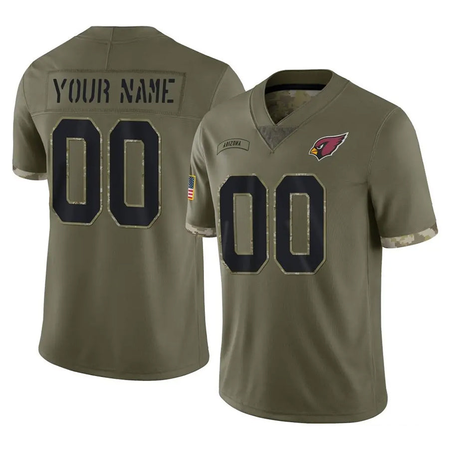 Silnrao Custom A.Cardinals Olive Salute To Service Limited Game Stitched Jerseys
