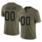 Silnrao Custom A.Cardinals Olive Salute To Service Limited Game Stitched Jerseys