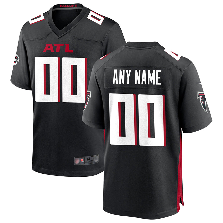 Silnrao Custom A.Falcons Black Home Game Stitched Jerseys