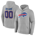 Silnrao Custom B.Bills Gray Team Authentic Personalized Name & Number Hoodie Stitched Jerseys