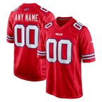 Silnrao Custom B.Bills Red Alternate Game Stitched Jerseys