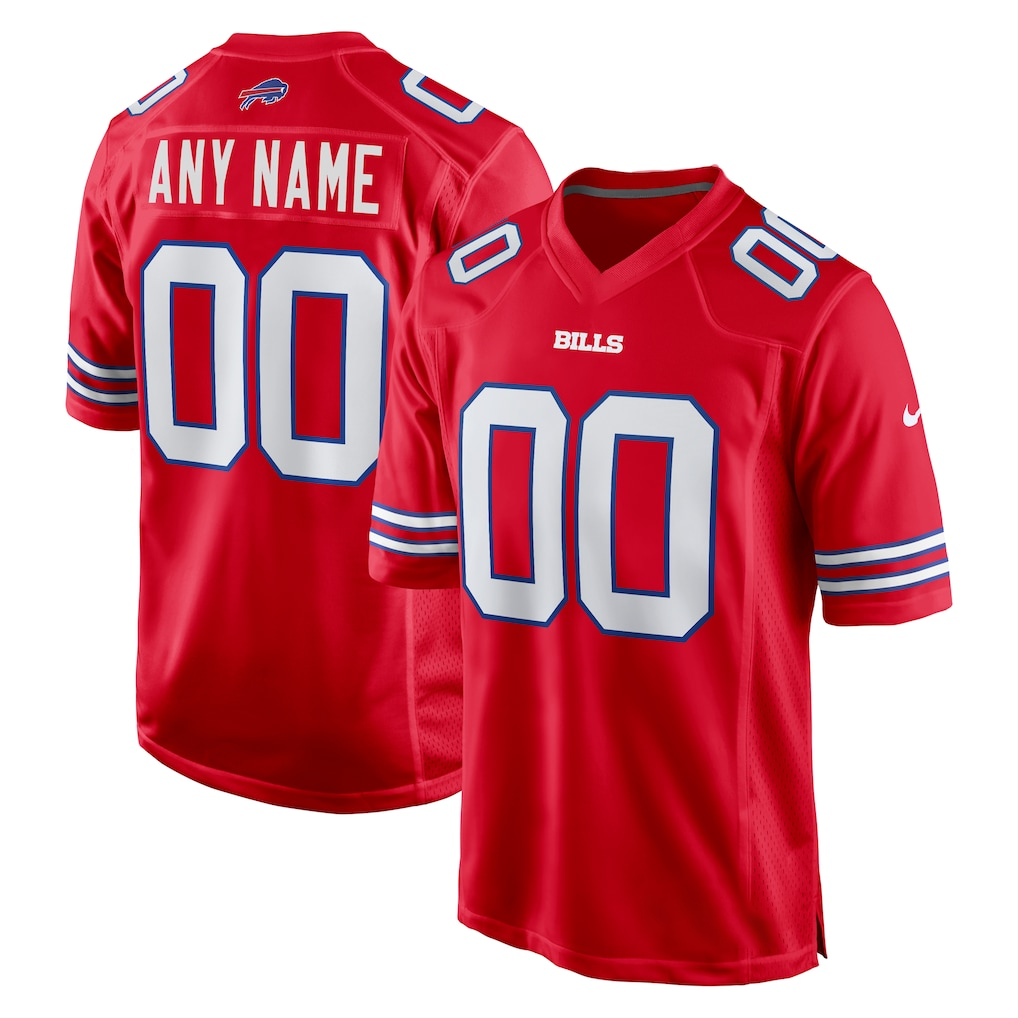 Silnrao Custom B.Bills Red Alternate Game Stitched Jerseys