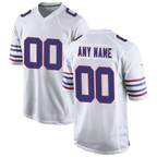 Silnrao Custom B.Bills White Alternate Game Stitched Jerseys