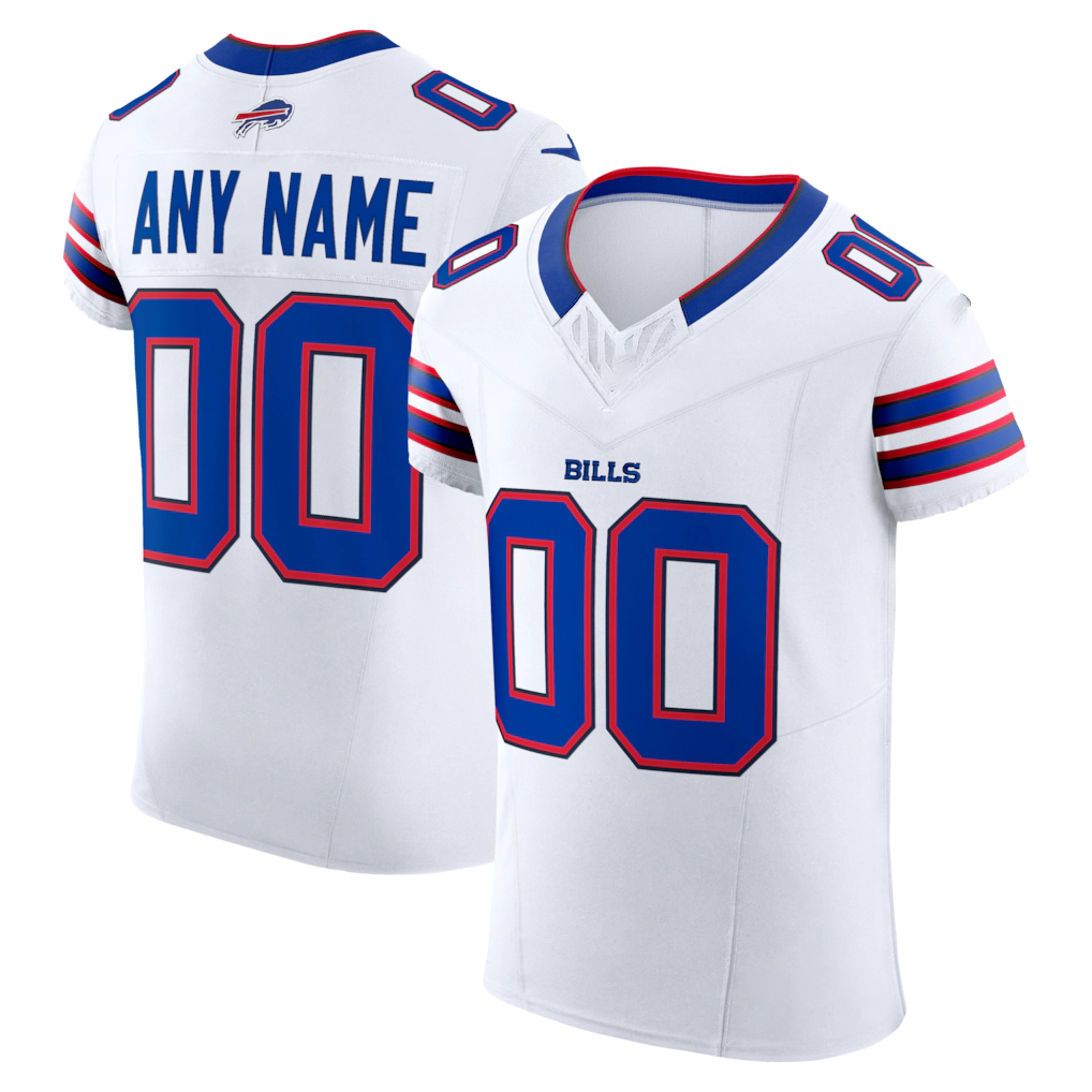 Silnrao Custom B.Bills White Vapor F.U.S.E. Elite Stitched Jerseys