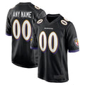 Silnrao Custom B.Ravens Black Home Game Stitched Jerseys