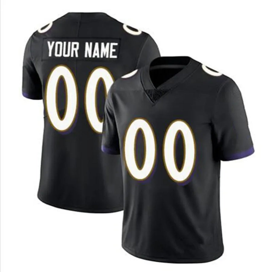 Silnrao Custom B.Ravens Black Replica Limited Game Stitched Jerseys