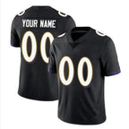Silnrao Custom B.Ravens Black Replica Limited Game Stitched Jerseys