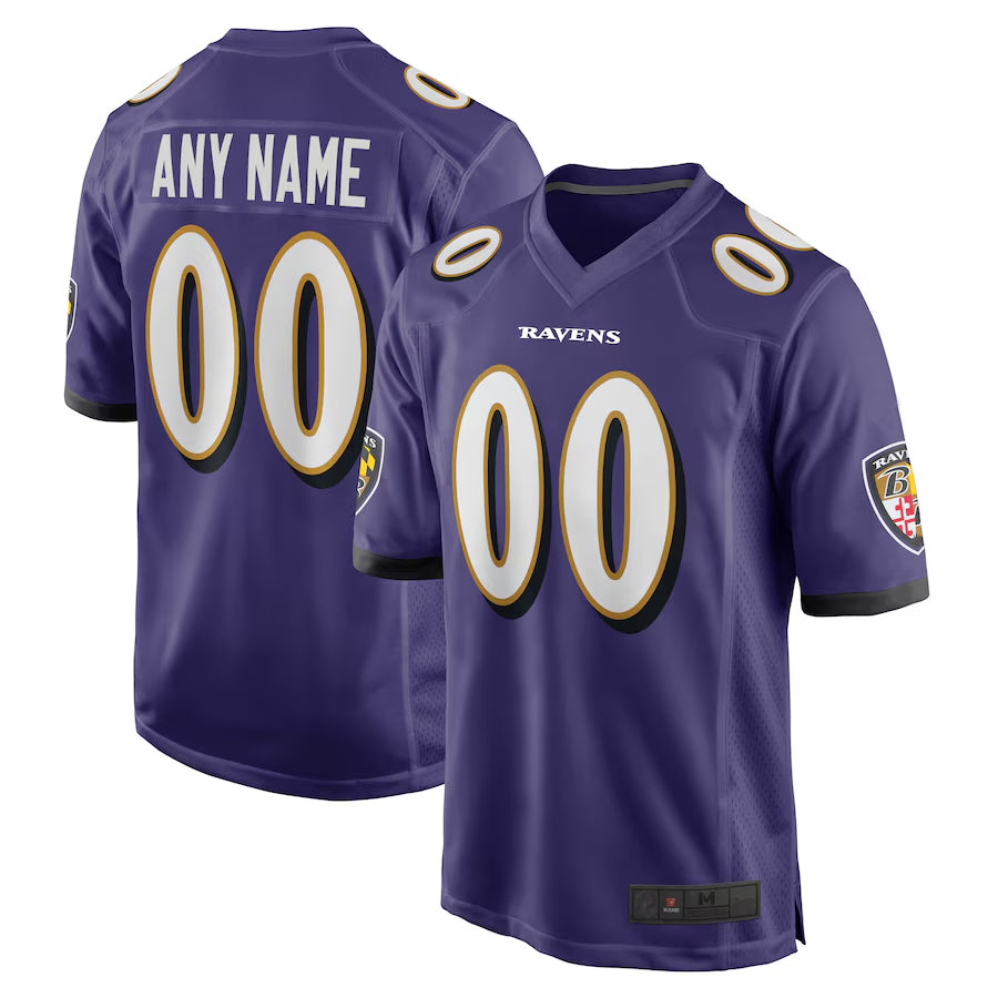 Silnrao Custom B.Ravens Purple Home Game Stitched Jerseys