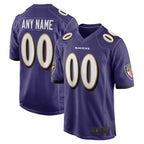 Silnrao Custom B.Ravens Purple Home Game Stitched Jerseys