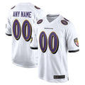 Silnrao Custom B.Ravens White Home Game Stitched Jerseys