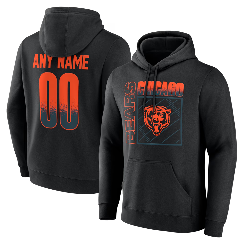 Silnrao Custom C.Bears Black Home Field Pop Personalized Name Number Hoodie Stitched Jerseys