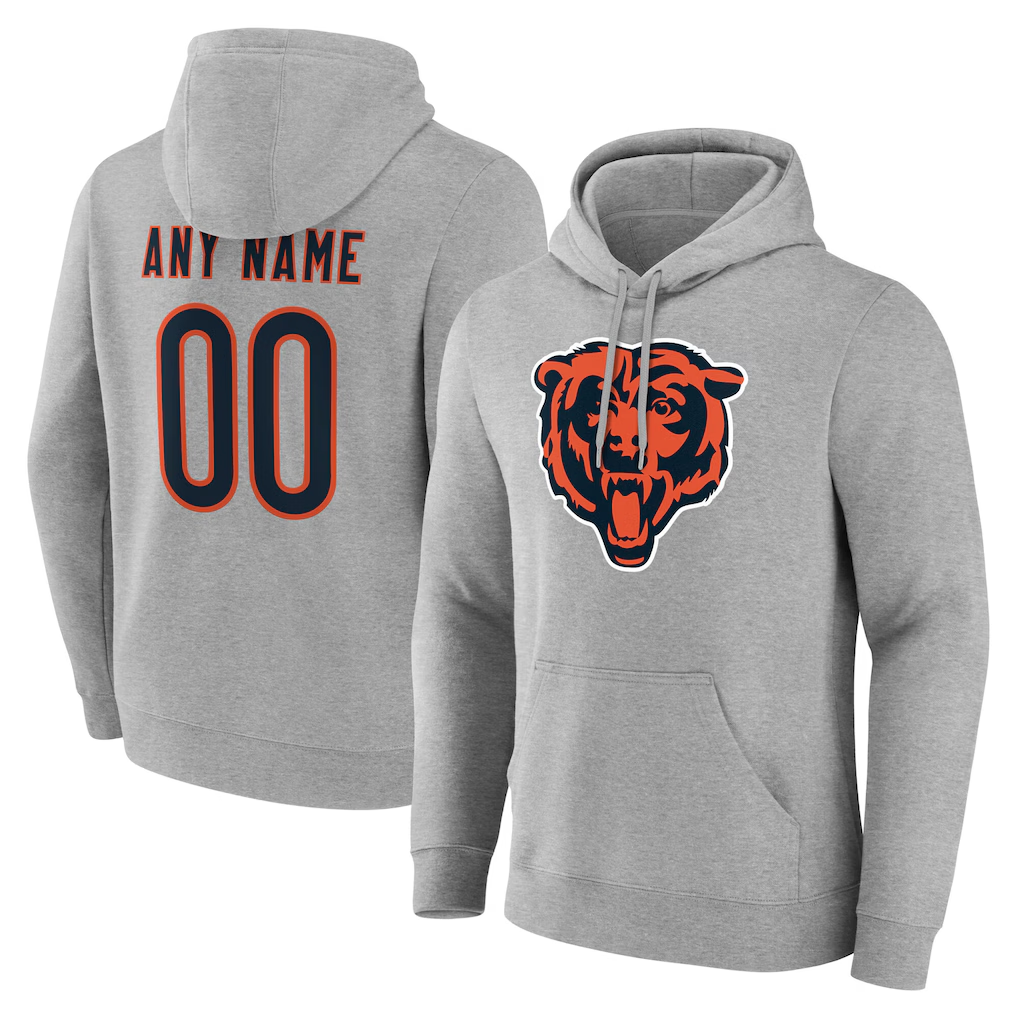 Silnrao Custom C.Bears Gray Team Authentic Personalized Name & Number Hoodie Stitched Jerseys