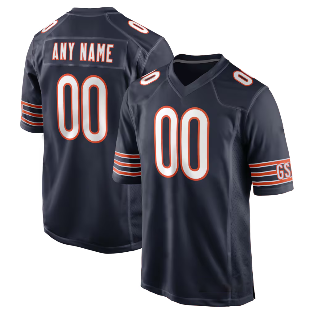 Silnrao Custom C.Bears Navy Custom Game Stitched Jerseys