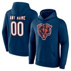 Silnrao Custom C.Bears Navy Team Authentic Personalized Name & Number Hoodie Stitched Jerseys