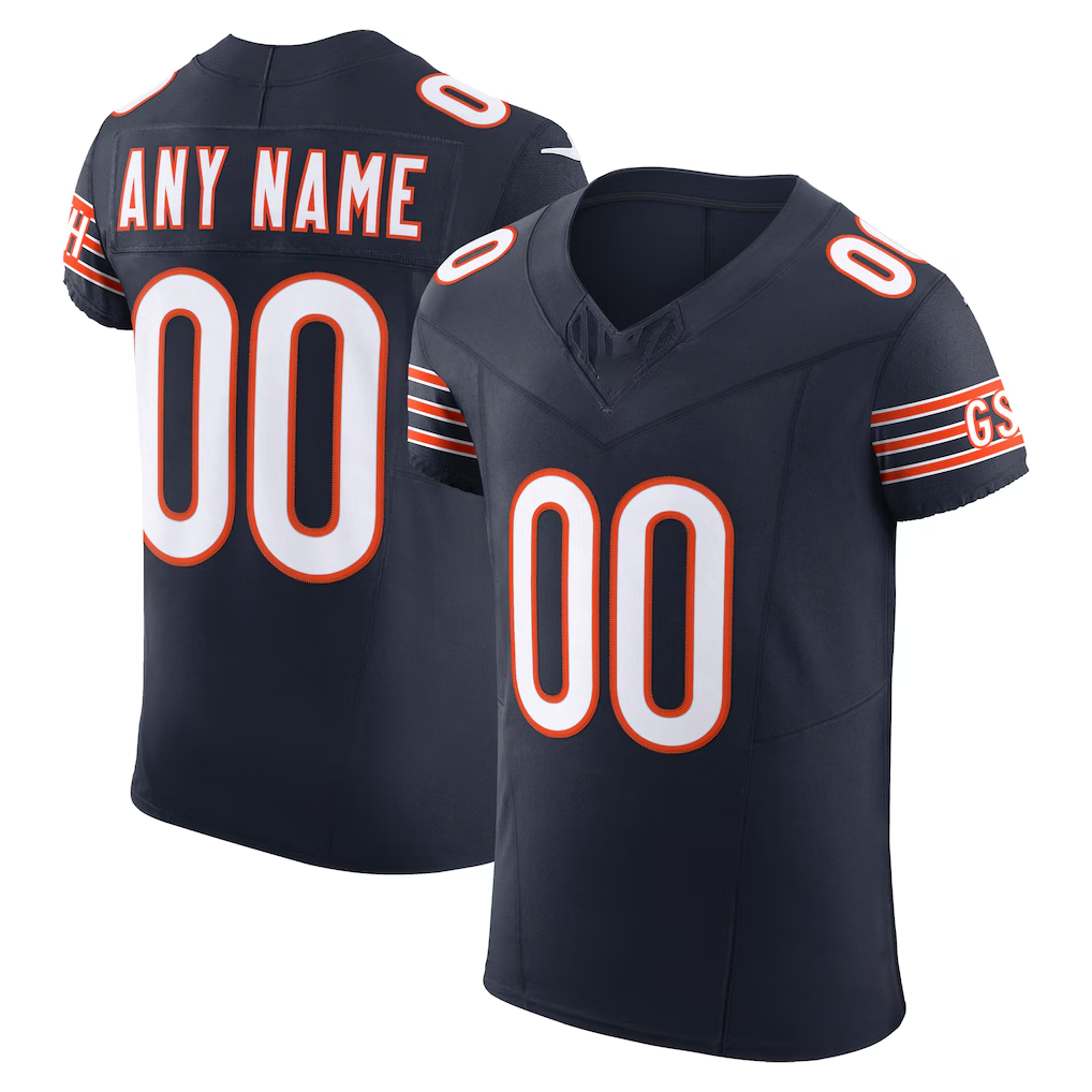 Silnrao Custom C.Bears Navy Vapor F.U.S.E. Elite  Stitched Jerseys