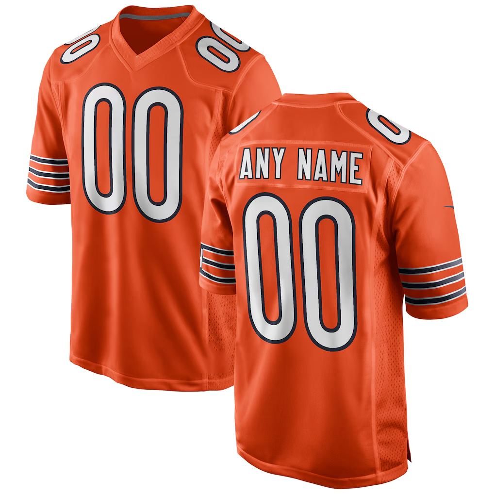 Silnrao Custom C.Bears Orange Alternate Custom Game Stitched Jerseys