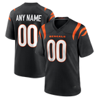 Silnrao Custom C.Bengals Black Game Stitched Jerseys