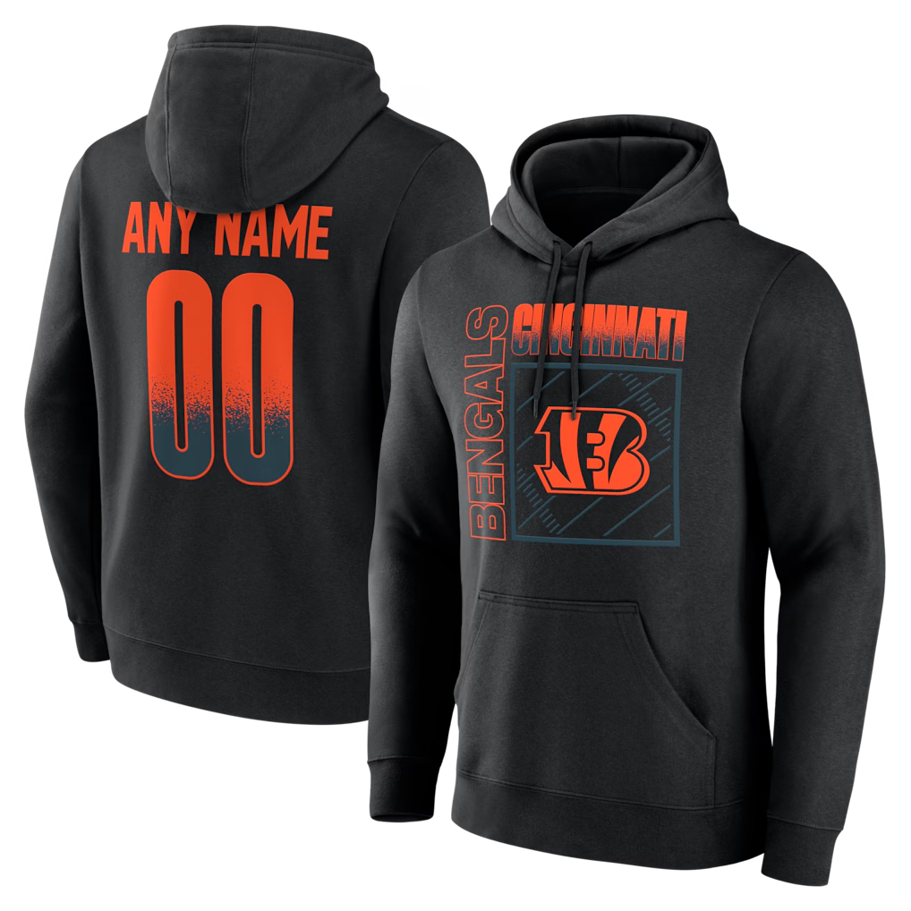 Silnrao Custom C.Bengals Black Home Field Pop Personalized Name & Number Hoodie Stitched Jerseys