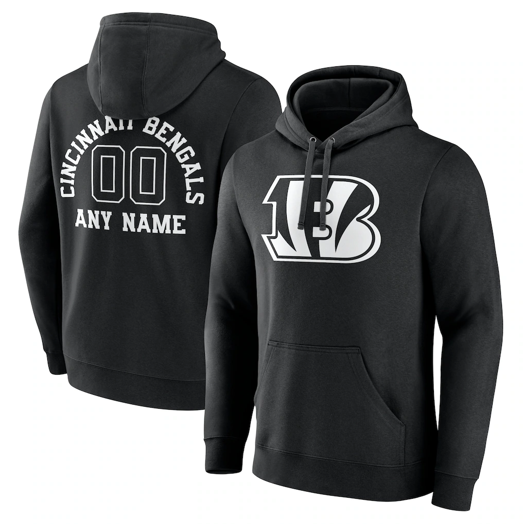 Silnrao Custom C.Bengals Black Personalized Name & Number Pullover Hoodie Stitched Jerseys