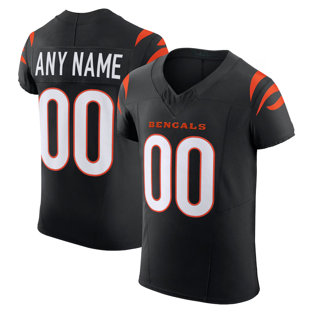 Silnrao Custom C.Bengals Black Team Vapor F.U.S.E. Elite Stitched Jerseys