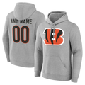 Silnrao Custom C.Bengals Gray Team Authentic Personalized Name & Number Hoodie Stitched Jerseys