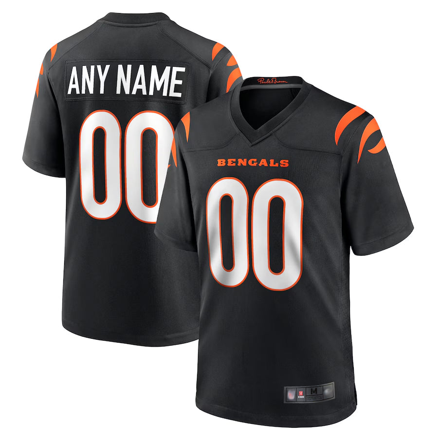 Silnrao Custom C.Bengals Home Replica Game Football Jerseys - Black - Custom