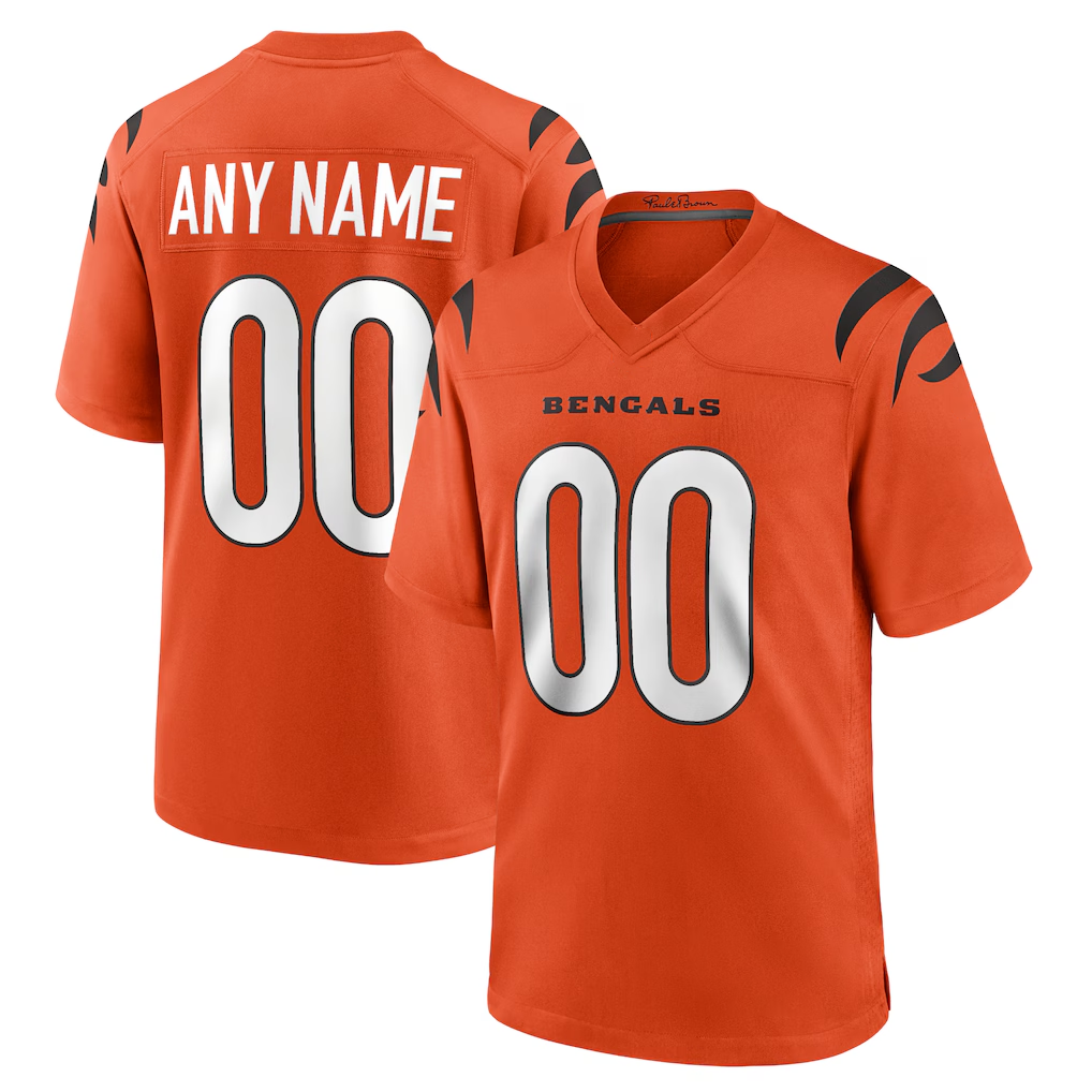 Silnrao Custom C.Bengals Orange Alternate Game Stitched Jerseys