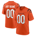 Silnrao Custom C.Bengals Orange Alternate Game Stitched Jerseys