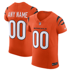 Silnrao Custom C.Bengals Orange Alternate Vapor F.U.S.E. Elite Stitched Jerseys