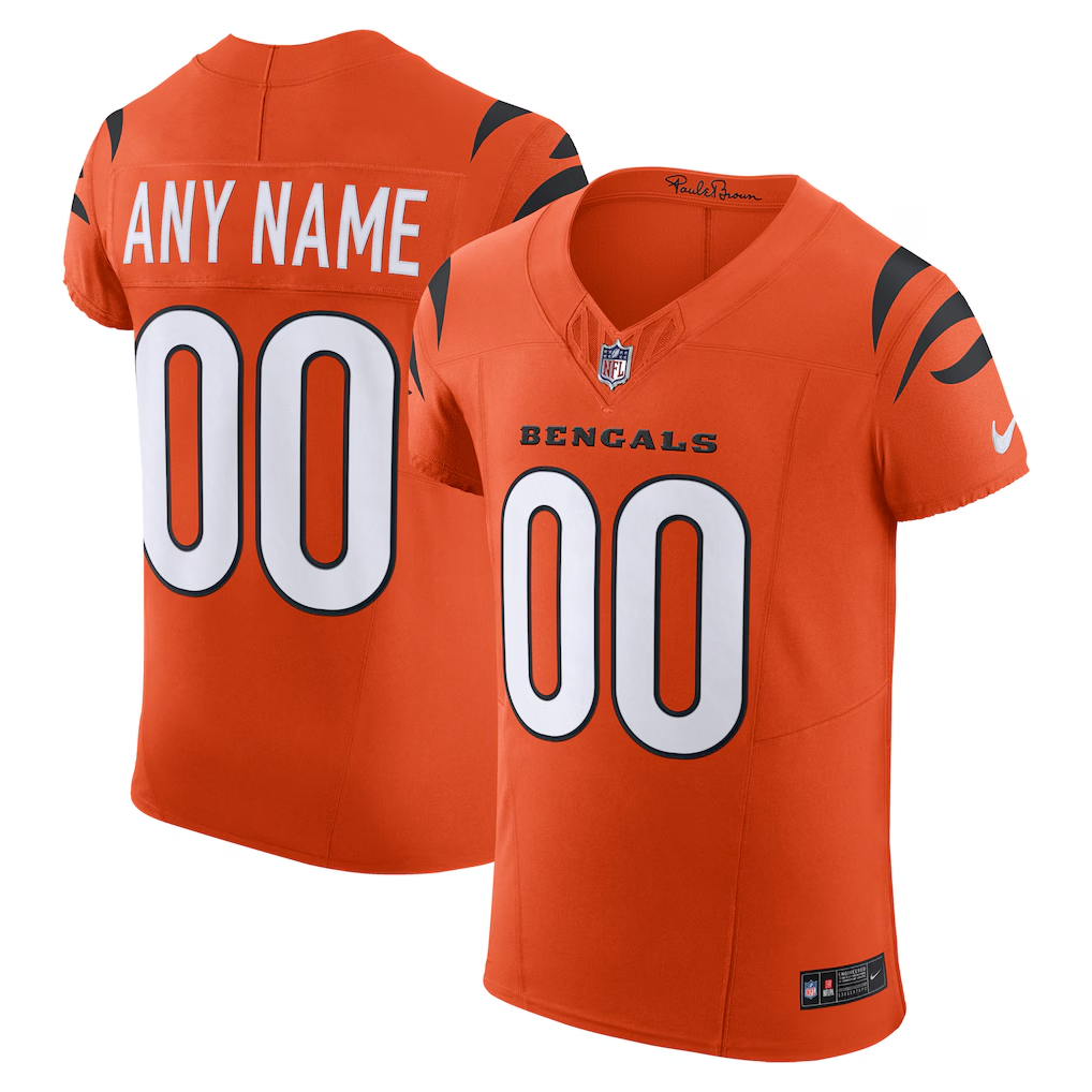 Silnrao Custom C.Bengals Orange Alternate Vapor F.U.S.E. Elite Stitched Jerseys