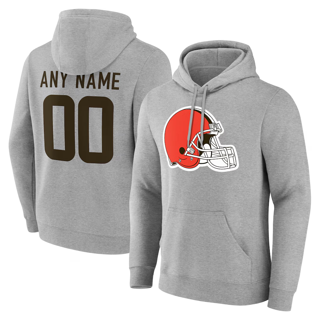Silnrao Custom C.Browns Gray Team Authentic Personalized Name & Number Hoodie Stitched Jerseys