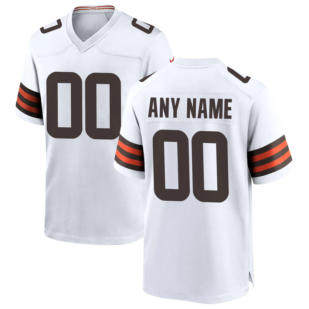 Silnrao Custom C.Browns White Game Stitched Jerseys