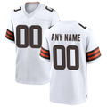 Silnrao Custom C.Browns White Game Stitched Jerseys