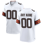 Silnrao Custom C.Browns White Game Stitched Jerseys