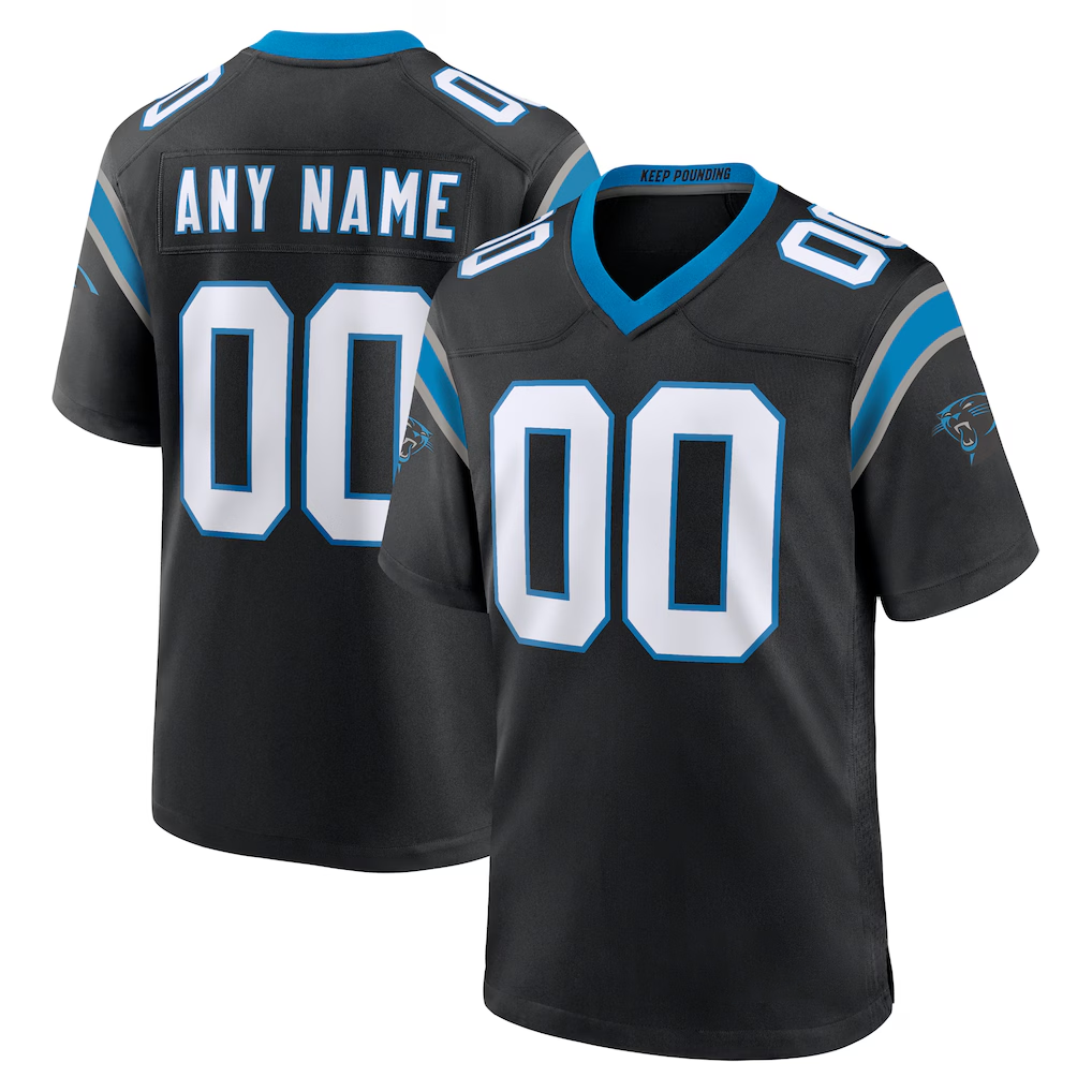 Silnrao Custom C.Panthers Black Game Stitched Jerseys