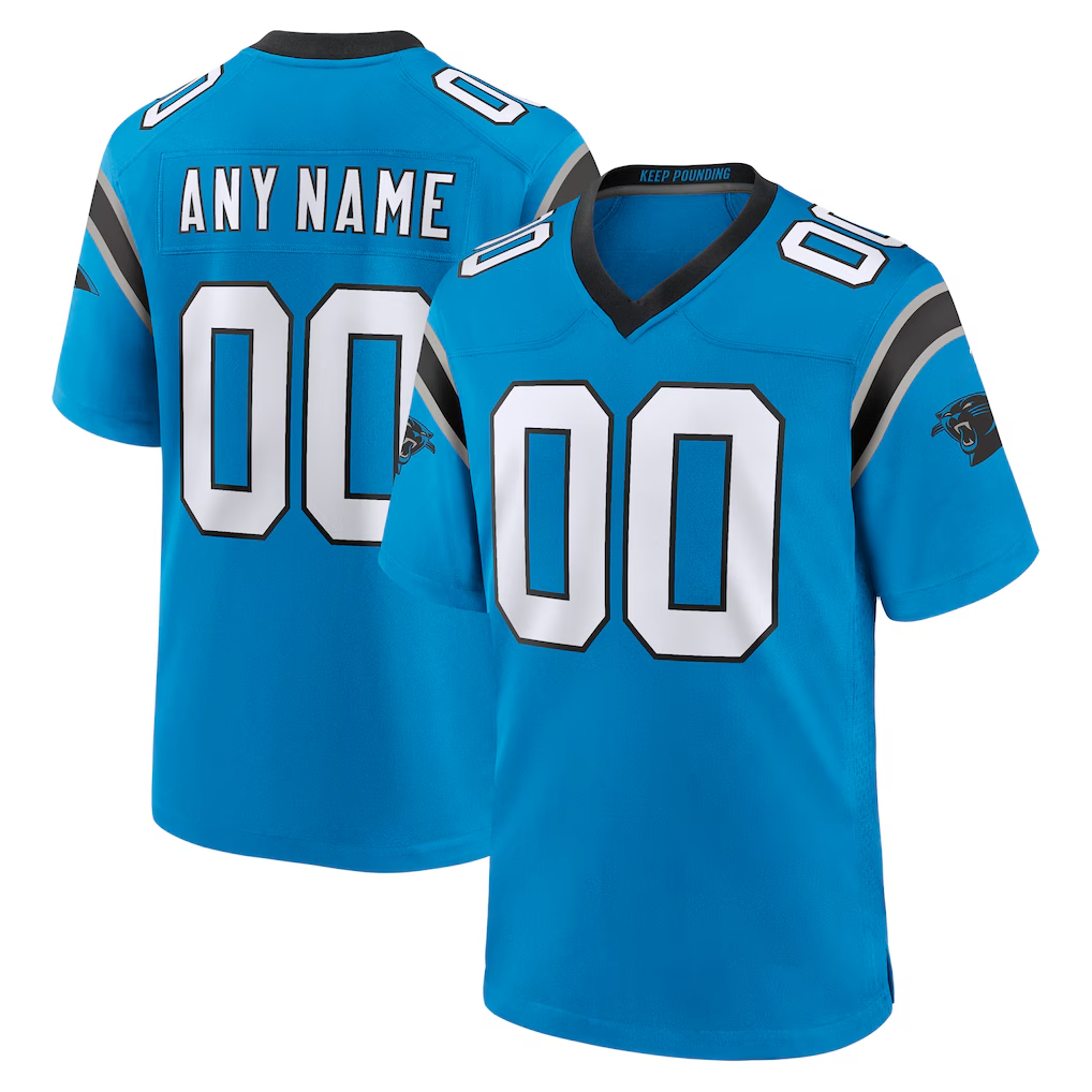 Silnrao Custom C.Panthers Blue Alternate Game Stitched Jerseys