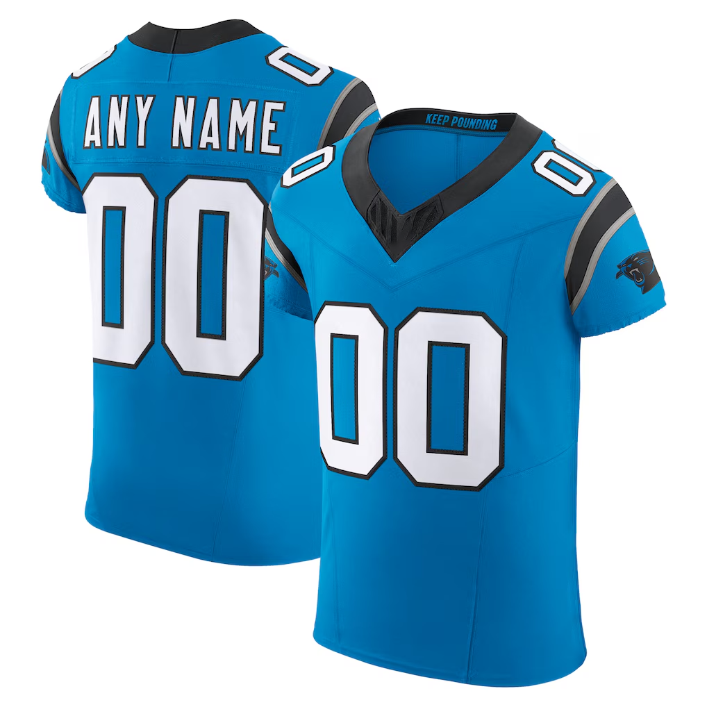 Silnrao Custom C.Panthers Blue Vapor F.U.S.E. Elite Stitched Jerseys