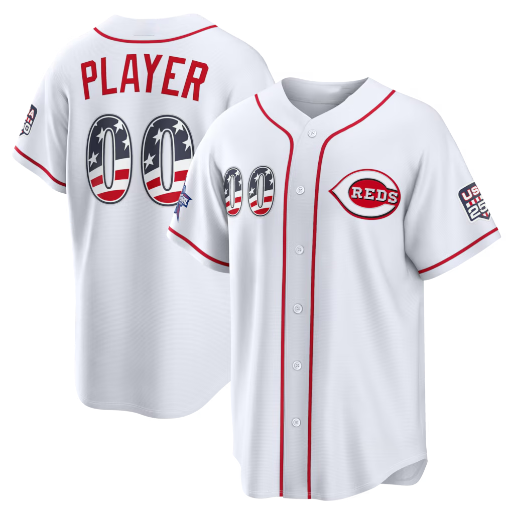 Silnrao Custom C.Reds 2026 All-Star Edition Stars & Stripes White Stadium Jerseys